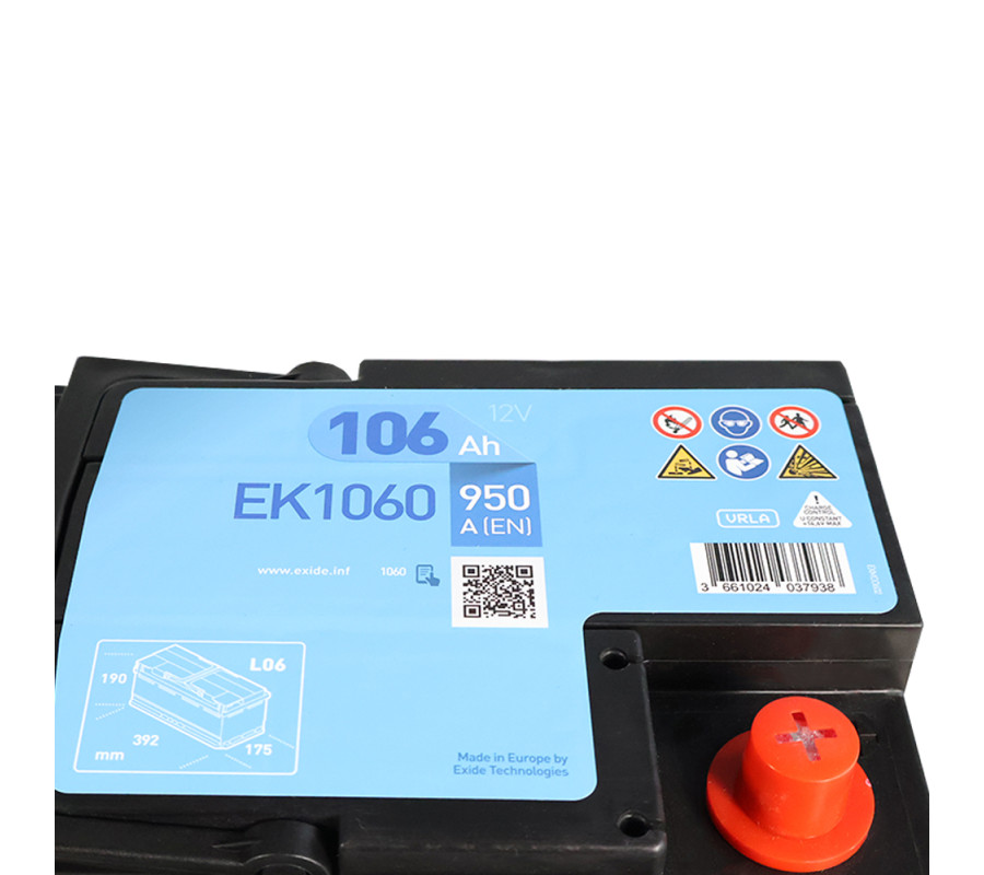 Автомобильный аккумулятор Exide 106Ah 950A Start Stop AGM EK1060