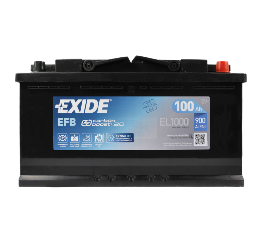 Автомобильный аккумулятор Exide 100Ah 900A Start Stop EFB EL1000