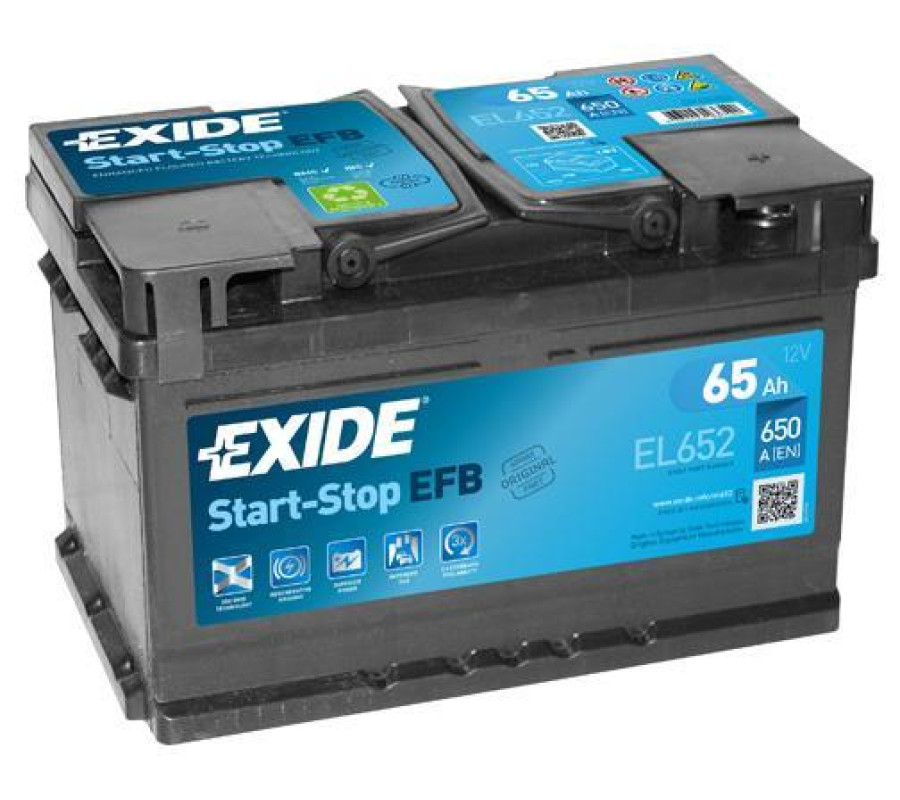 Автомобильный аккумулятор Exide 65Ah 650A Start Stop EFB EL652