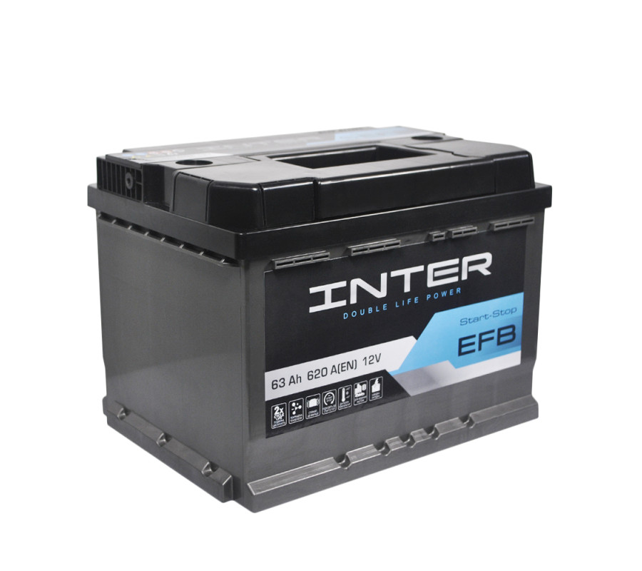 Автомобильный аккумулятор WESTA INTER EFB 63Ah 620A R+