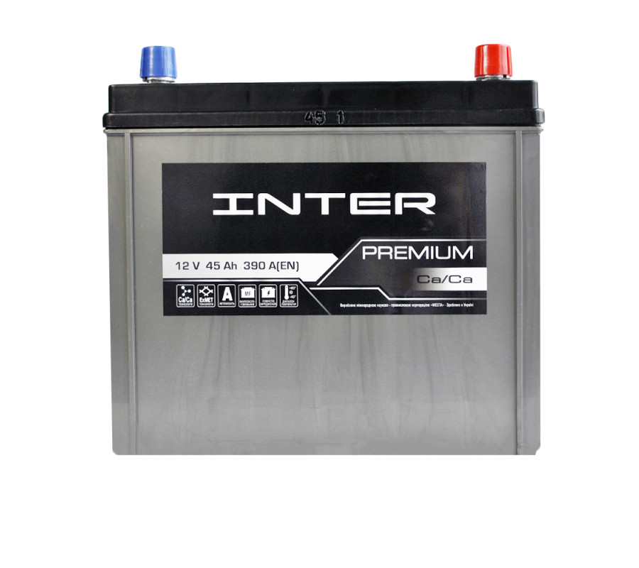 Автомобильный аккумулятор WESTA INTER Premium Asia 45Ah 390A R+