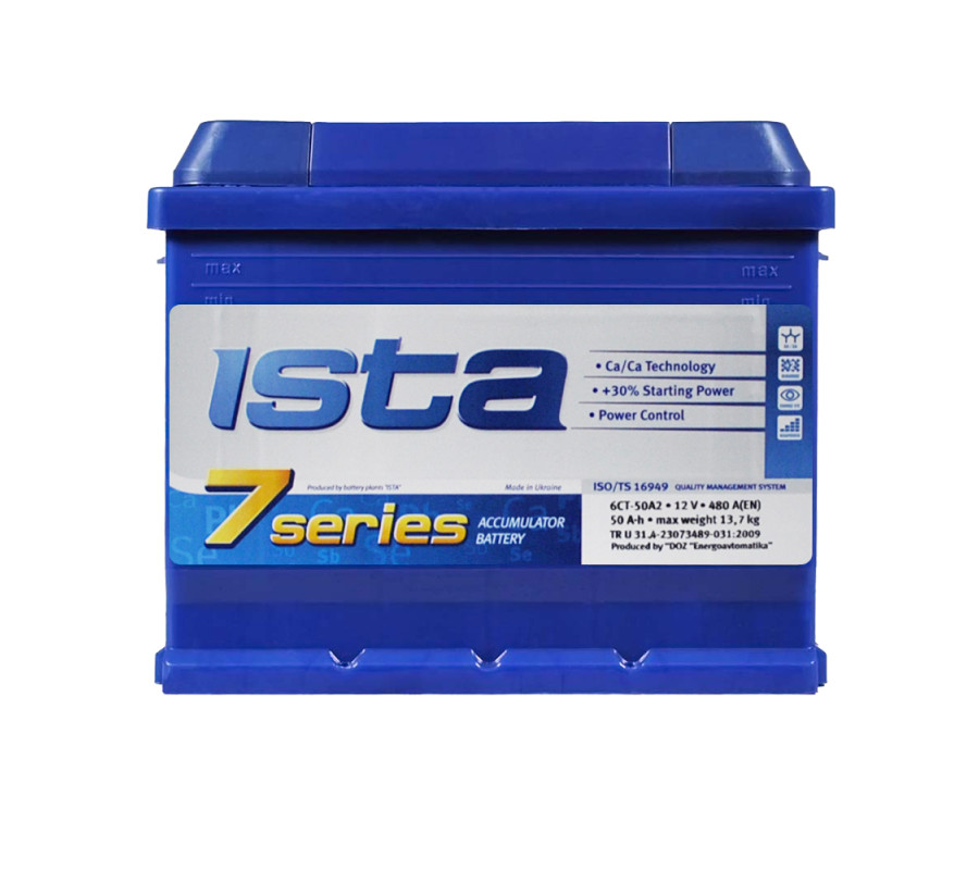 Автомобильный аккумулятор ISTA 7 Series 50Ah 500A L+