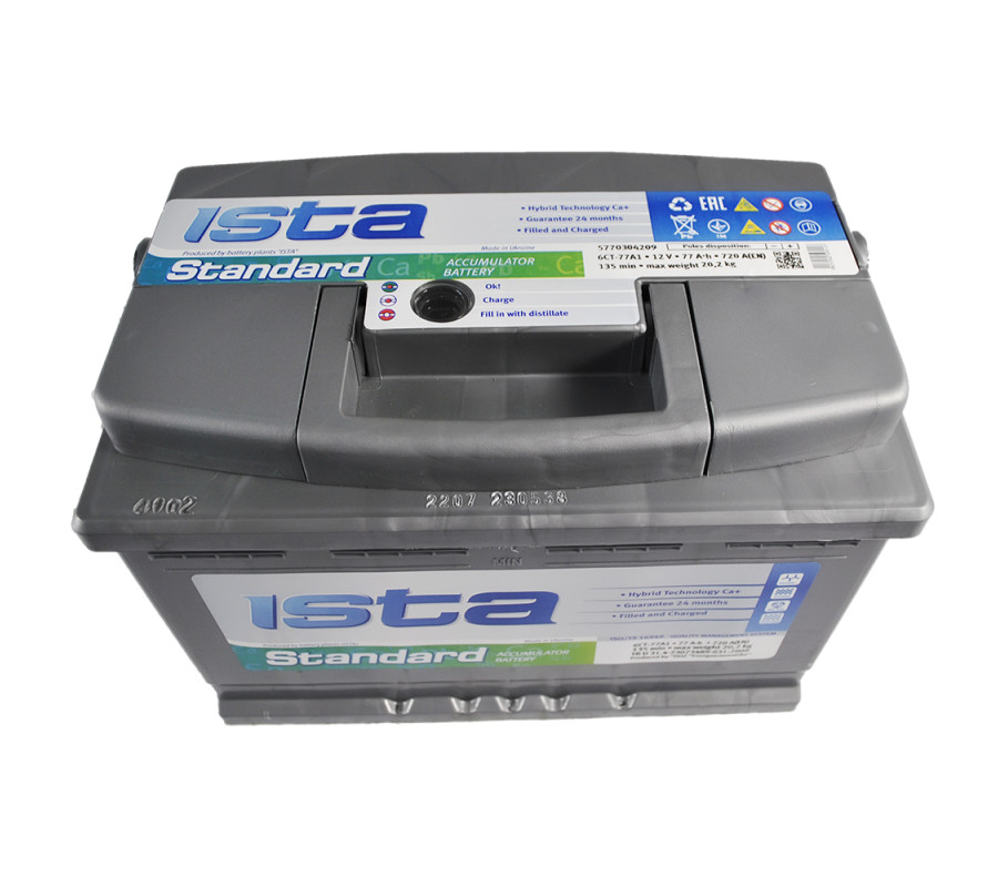 Автомобильный аккумулятор ISTA Standard Plus 77 Аh 720А R+ (L3)