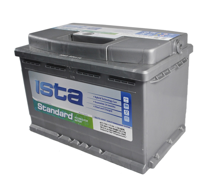 Автомобильный аккумулятор ISTA Standard Plus 77 Аh 720А R+ (L3)