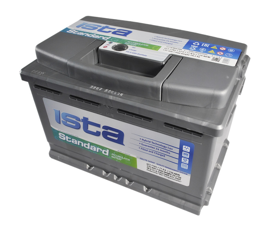 Автомобильный аккумулятор ISTA Standard Plus 77 Аh 720А R+ (L3)