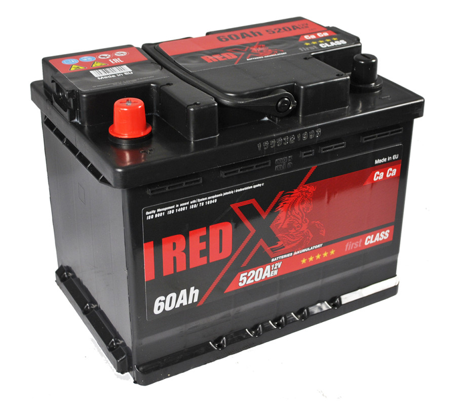 Автомобильный аккумулятор RED X 60Ah 520A L+