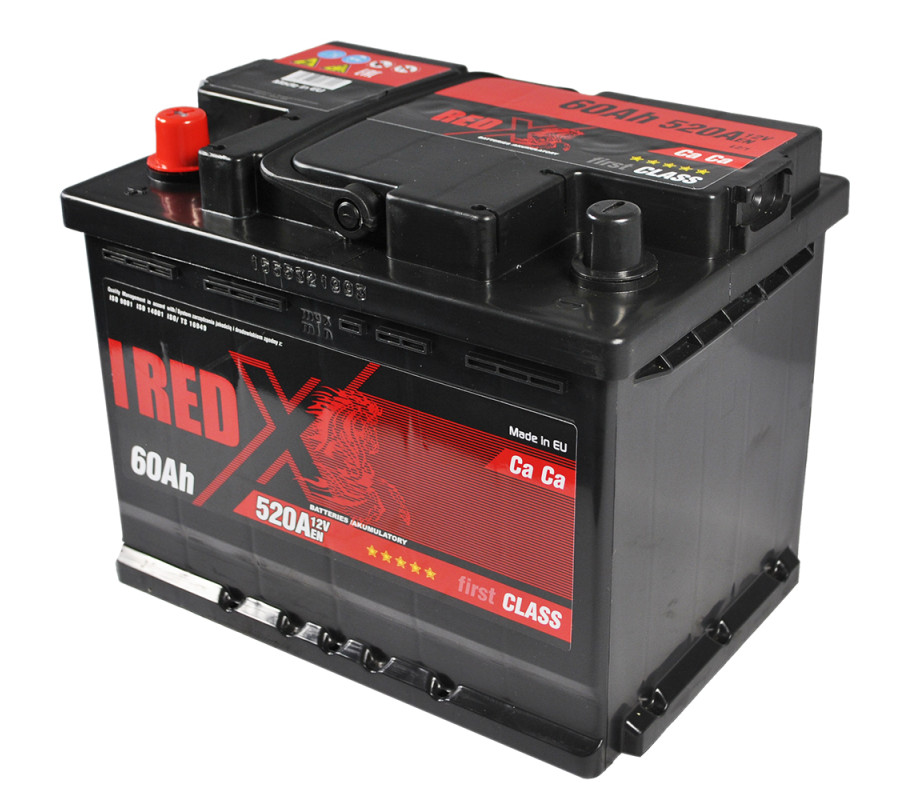 Автомобильный аккумулятор RED X 60Ah 520A L+