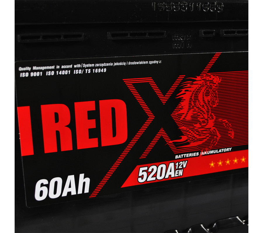 Автомобильный аккумулятор RED X 60Ah 520A R+