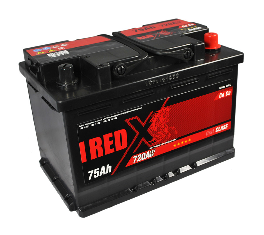 Автомобильный аккумулятор RED X 75Ah 720A R+