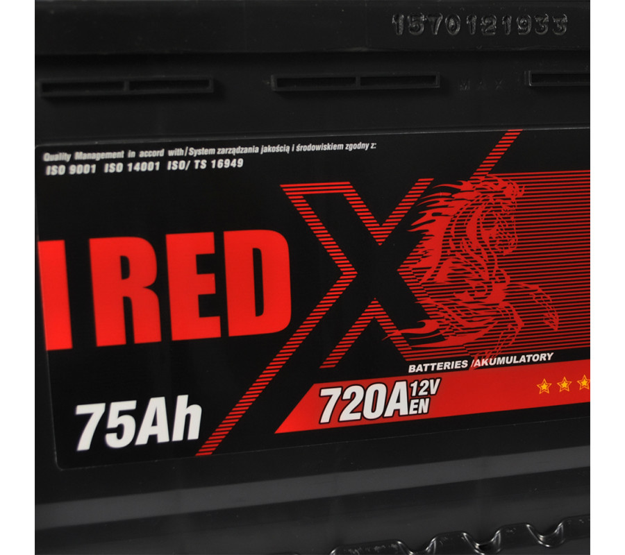 Автомобильный аккумулятор RED X 75Ah 720A R+