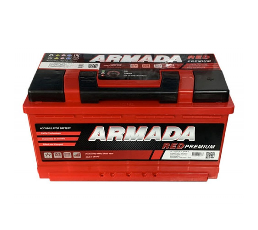 Автомобильный аккумулятор ARMADA Red Premium 100Аh 850A R+