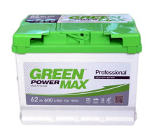 Автомобильный аккумулятор GREEN POWER MAX 6СТ-62Ah 600A L+