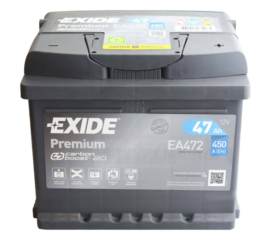 Автомобильный аккумулятор Exide Premium 47Ah 450A EA472