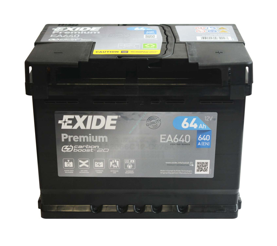 Автомобильный аккумулятор Exide Premium 64Ah 640A EA640